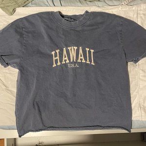 Brandy Melville Hawaii Cropped T-Shirt - Blue